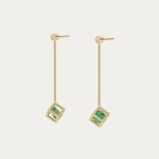 Enframed Gemstone Drop Earrings