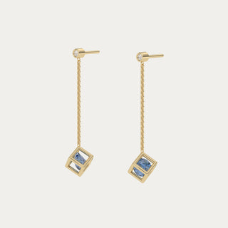 Enframed Gemstone Drop Earrings