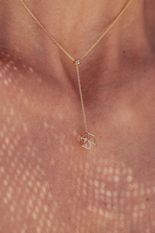 Enframed Large Diamond Lariat Necklace
