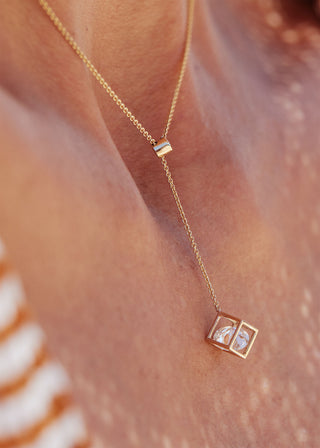 Enframed Large Diamond Lariat Necklace