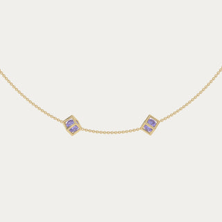 Enframed Double Gemstone Necklace