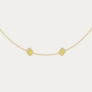 Enframed Double Gemstone Necklace