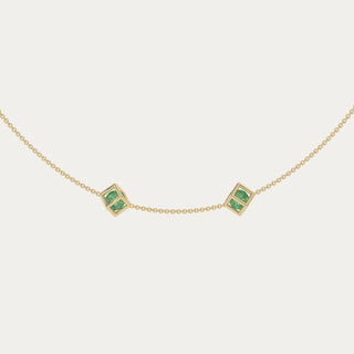 Enframed Double Gemstone Necklace