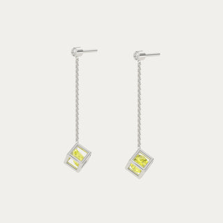 Enframed Gemstone Drop Earrings