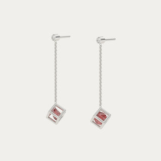 Enframed Gemstone Drop Earrings