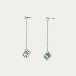 Enframed Gemstone Drop Earrings