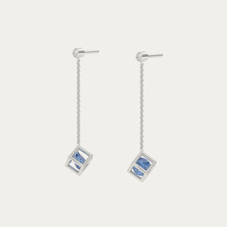 Enframed Gemstone Drop Earrings