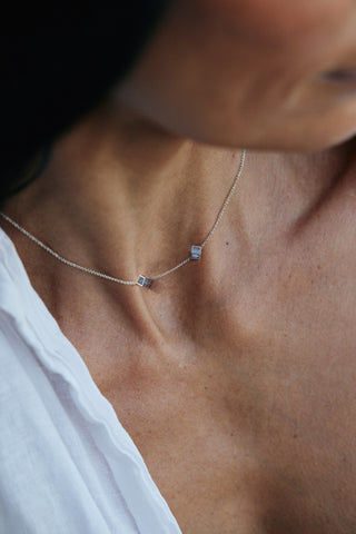 Enframed Double Gemstone Necklace