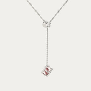 Enframed Gemstone Lariat Necklace