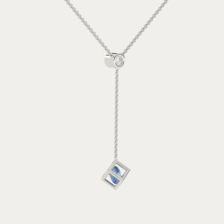 Enframed Gemstone Lariat Necklace