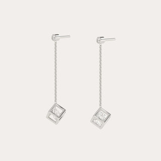 Enframed Diamond Drop Earrings