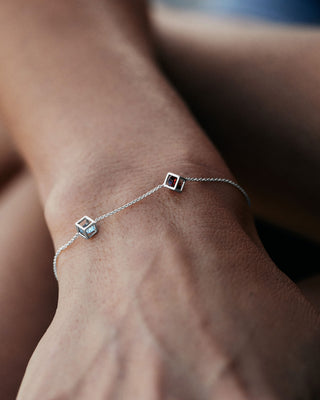Enframed Double Gemstone Bracelet