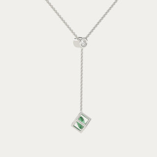 Enframed Gemstone Lariat Necklace